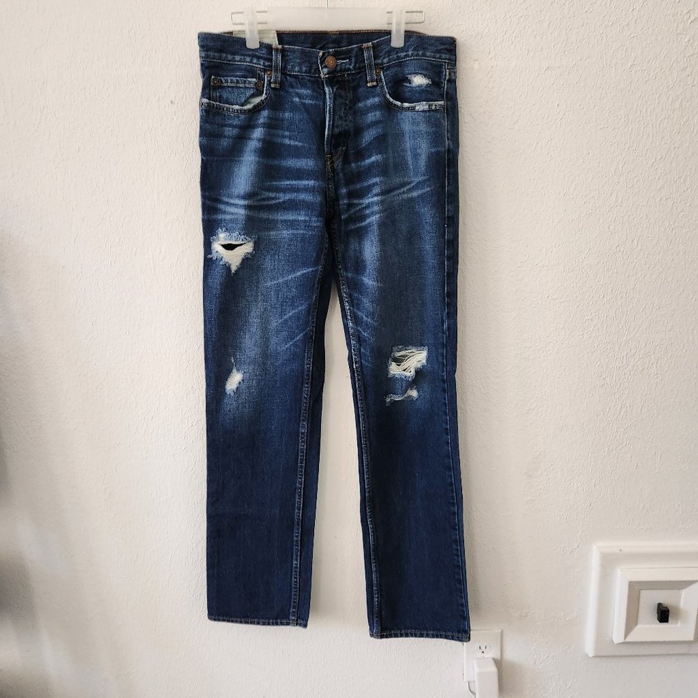 Hollister Men's Classic Straight Distressed Jeans Size 32x34